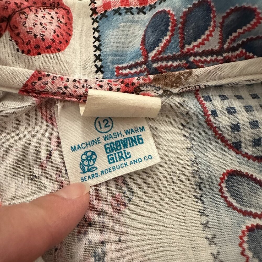Vintage Holly Hobbie Shirt Blouse Youth Kids Girls size 12 - Picture 4 of 6
